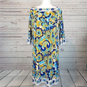Eliza J bold flower print midi dress